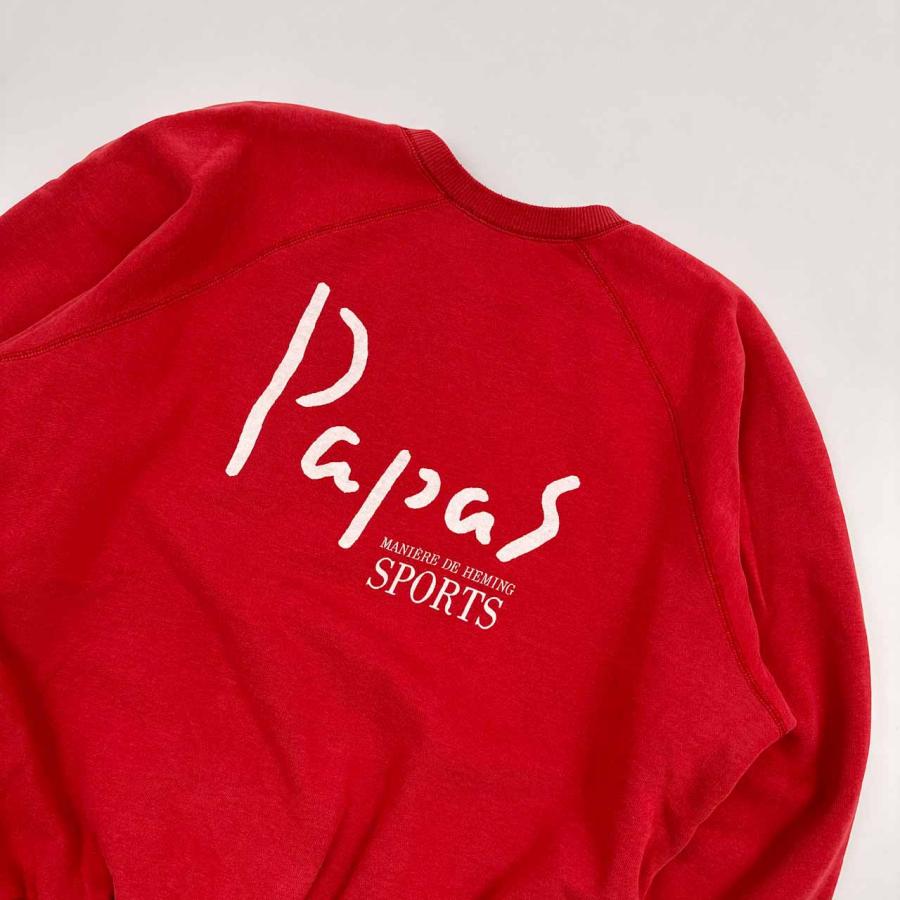 Papas パパス バックロゴ 長袖 スウェット トレーナー M/レッド Papas パパス バックロゴ 長袖 スウェット トレーナー M/レッド