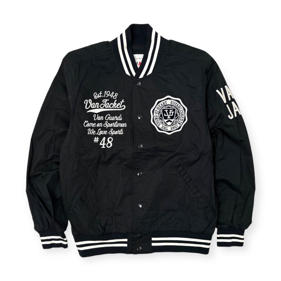 VAN JAC ヴァンヂャケット BIGロゴ ワッペン付 薄手 スタジャン LL  
