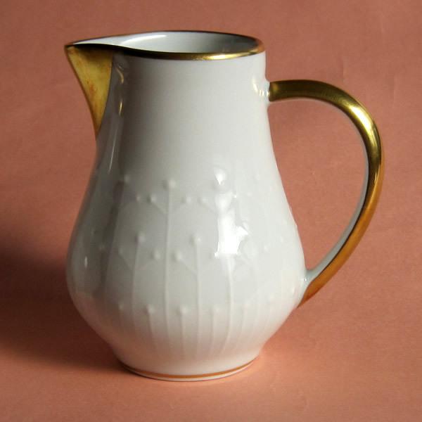 【値下げ】 Georqes boyer Limoges ポット　クリーマー Georges Boyer 金彩白無地 シュガーポット、クリーマー : ゼン