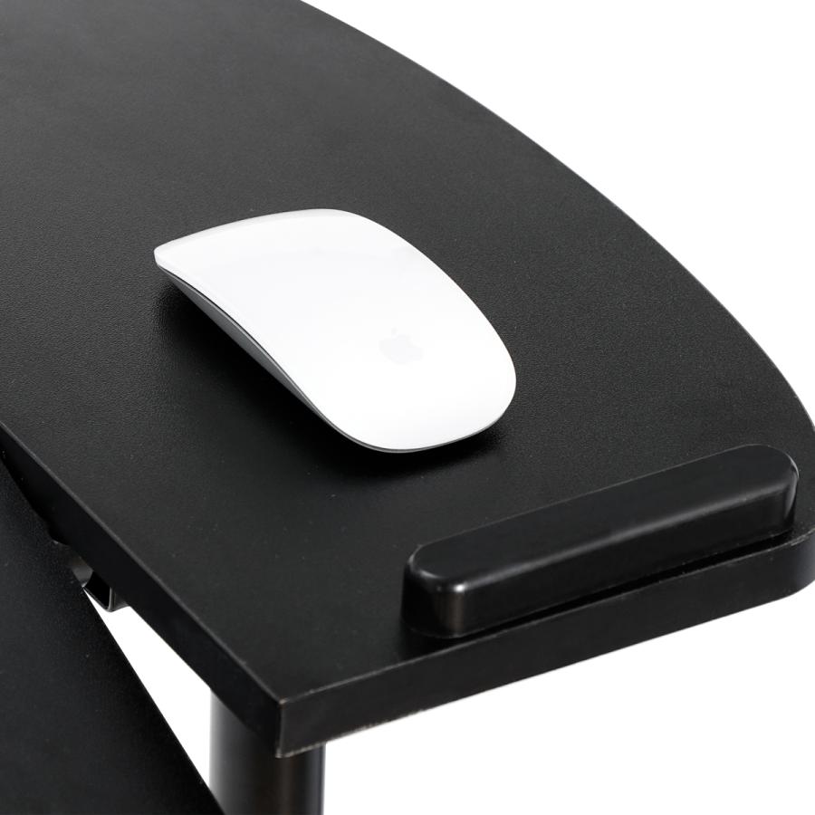 パソコンテーブル 折りたたみ テーブル ノートパソコンデスク サイドテーブル 高さ調整可能 傾斜角度180°調整可能 PC落下防止 キャスター