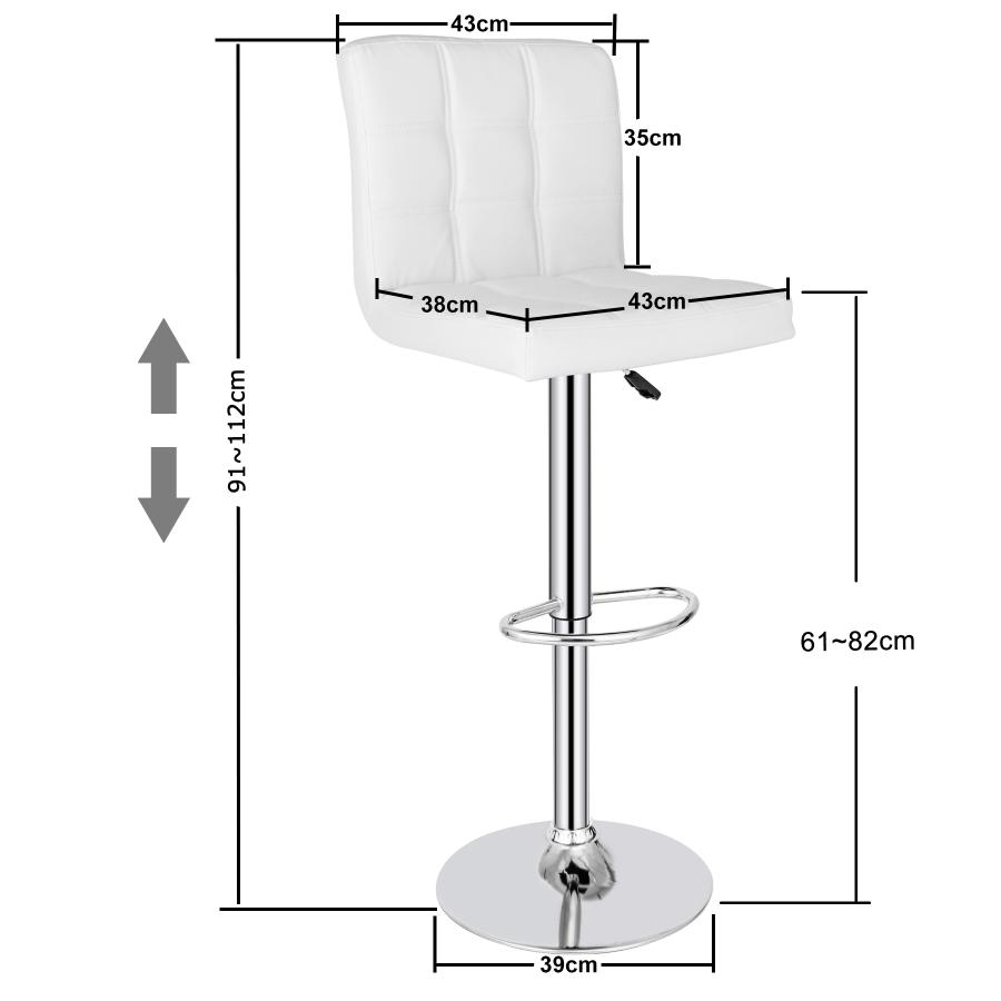 白　2個セット　カウンターチェア 昇降式 イス チェア いす 椅子 バーチェア  ハイチェア  ダイニングチェア 背もたれ付き おしゃれ｜zeny｜08