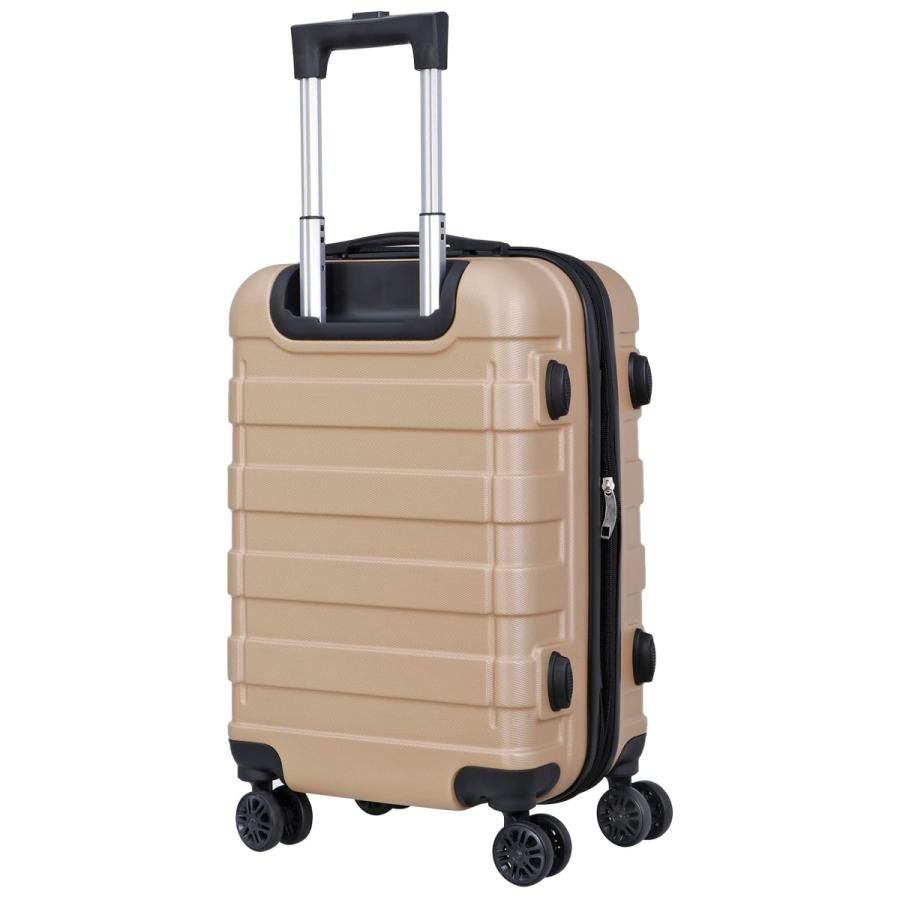 「セール価格」スーツケース sサイズ 機内持ち込み 静音 旅行かばん 海外旅行 トランク 旅行用品 出張 ビジネス 軽量 シャンパン色 おしゃれ｜zeny｜02