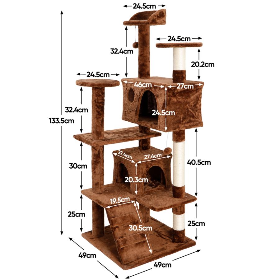 キャットタワー 据え置き 高さ135 省スペース キャットツリー 猫 キャットタワー 据え置き 高さ135 省スペース キャットツリー 猫