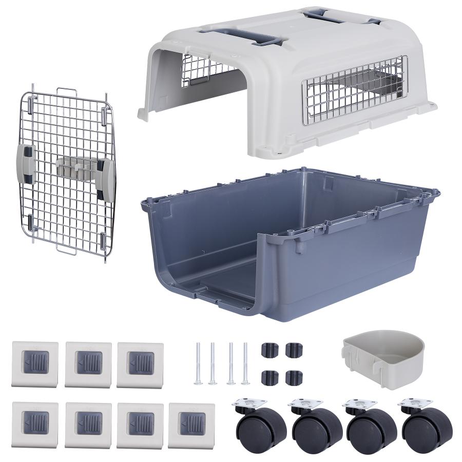 在庫僅少」Lサイズ プラスチック キャスター付き ペットキャリー