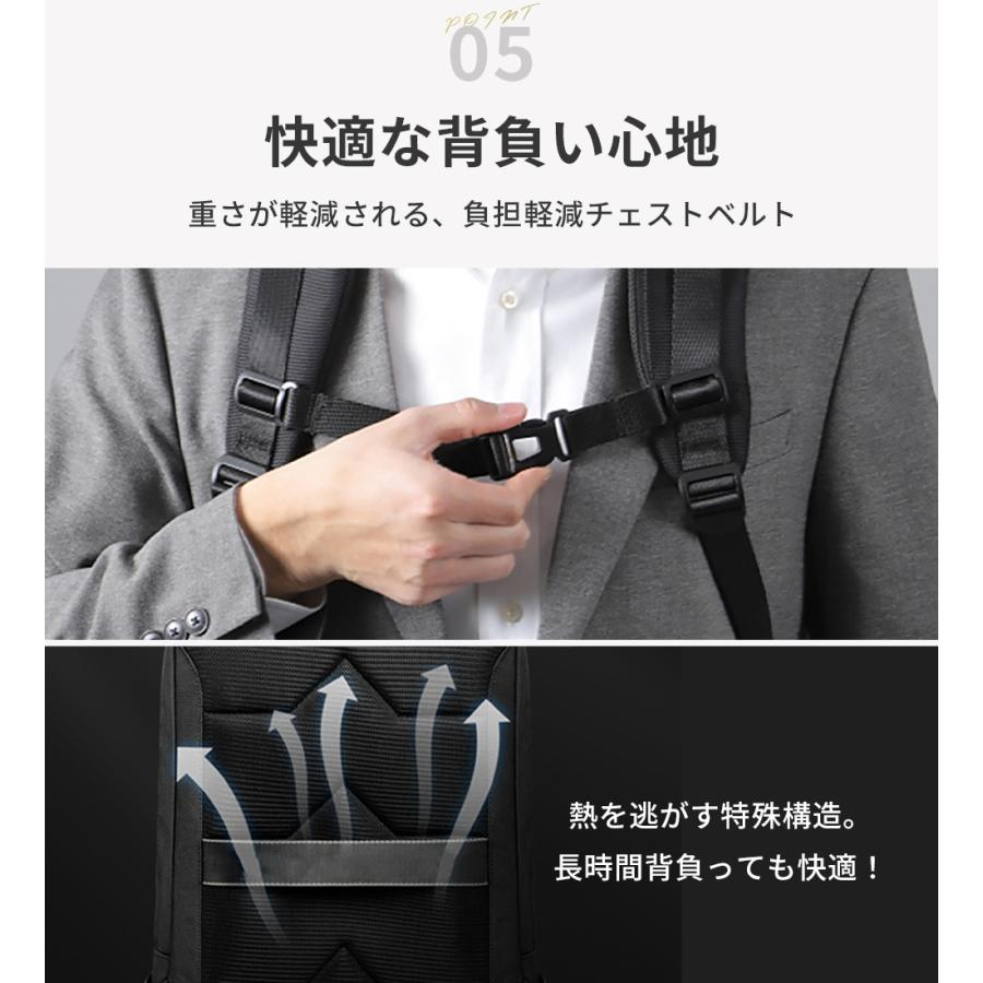 ビジネスリュック 薄型 拡張可能 メンズ 防水 大容量 ビジネス バッグ 