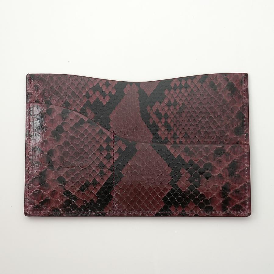パイソン 蛇革 保険証入れ お薬手帳も入る バッグイン スリム マルチカードケース （ワイン） |  | 01