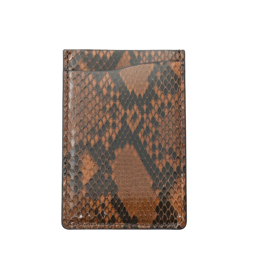 〔RIA CREATION〕パイソン（蛇革）定期入れ パスケース（ブラウン） | 