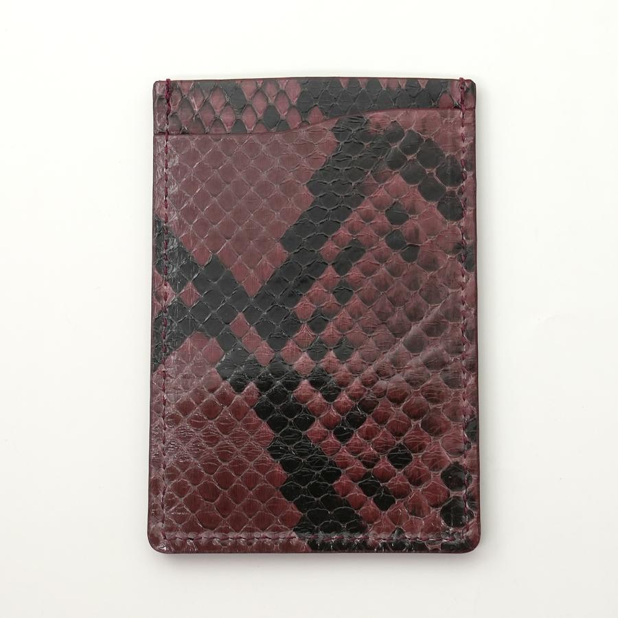 RIA CREATION〕パイソン（蛇革）定期入れ パスケース（ワイン） : 絶品 