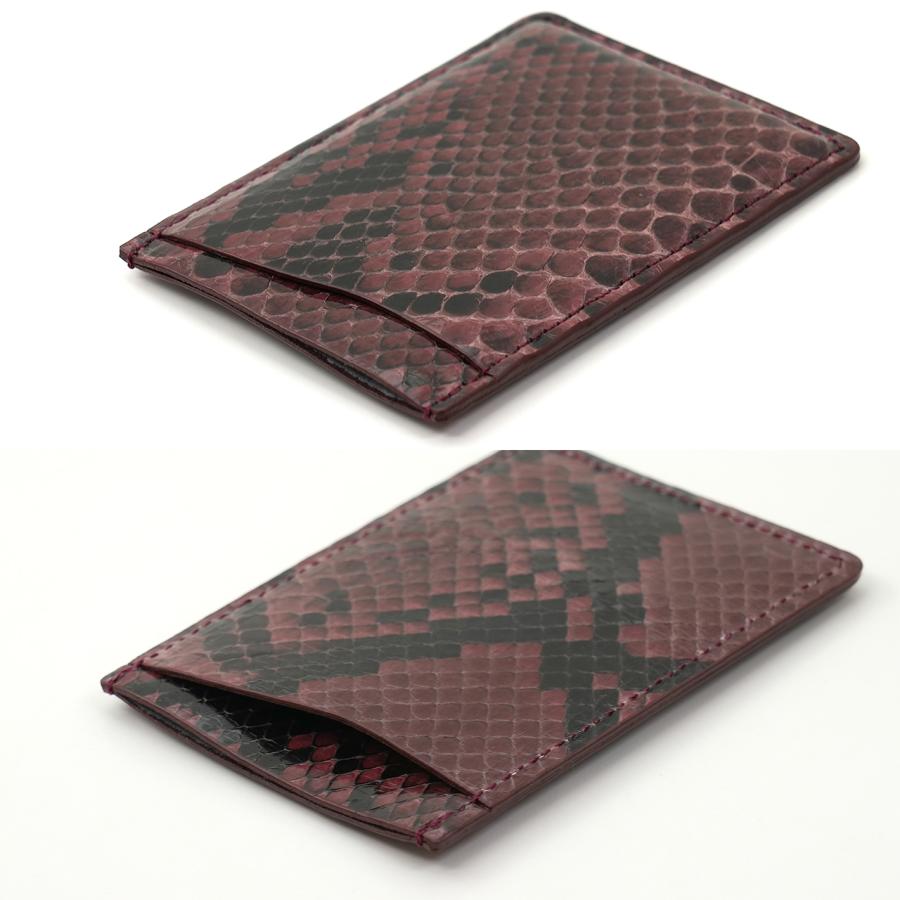 RIA CREATION〕パイソン（蛇革）定期入れ パスケース（ワイン） : 絶品 