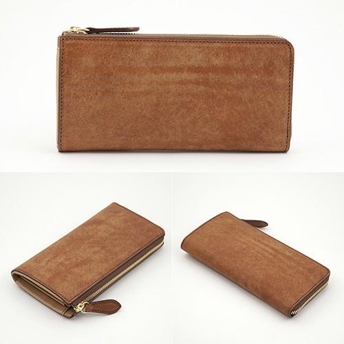 イタリアンレザー 吟スリ ビンテージ加工 MARGOT 本革 L字ファスナー