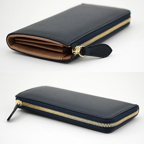 最高級 クロム鞣し 牛革 ノブレッサカーフ 本革 L字ファスナー 長財布