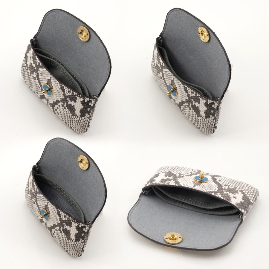 イタリアンパイソン マグネット釦 カブセ型 レディース 名刺入れ 蛇革 カードケース |  | 04