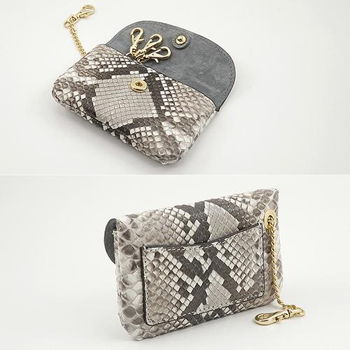 カードも入る キーケース イタリアンパイソン 蛇革 カブセ型 キーケース |  | 01