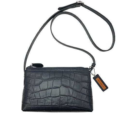 人気ショップが最安値挑戦 牛革 型押し クロコダイル ショルダーポシェット 本革 レディース 肩がけ 小さめ ショルダーバッグ 濃紺 ネイビー 限定製作 Www Doctor Plan Com