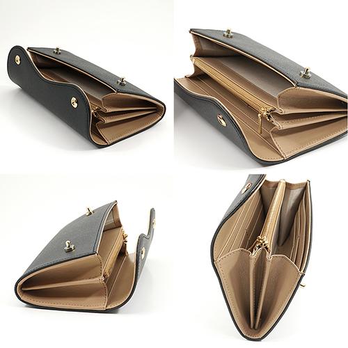 ノブレッサカーフ カブセ型 マグネット 長財布 2つ釦（ボタン）と曲線