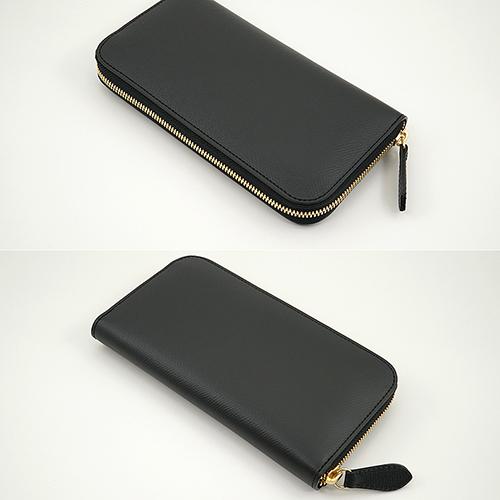 未使用品✨ ガンゾ 長財布 カーフレザー フラップ ブラック 日本製 高級牛革 LIZARD6(リザード6) ファスナー小銭入れ付き長財布｜リザード｜最高級