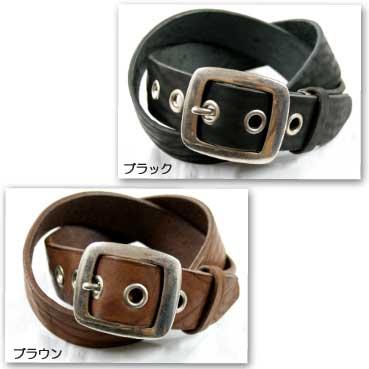 ワンオンワンショルダーレザースクエアバックルアイレットベルト ウェスタンベルト日本製 |  | 02