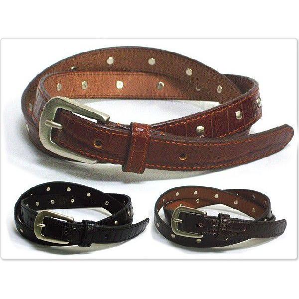 ベルト メンズ 通販型押し＆スタッズナローベルト日本製 スタッズベルト | 