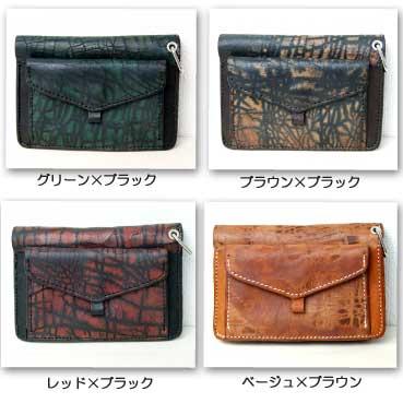 折財布 革財布 クラックス 2トーンクラックレザーウオレット ミドルタイプ折財布 ガロン 日本製 |  | 02