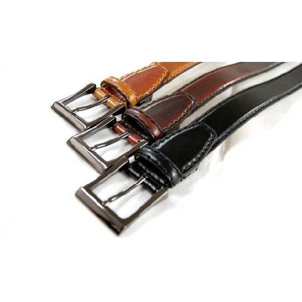 ビジネスベルト 革 0番ステッチブラックバックルプレーンビジネスベルト |  | 04