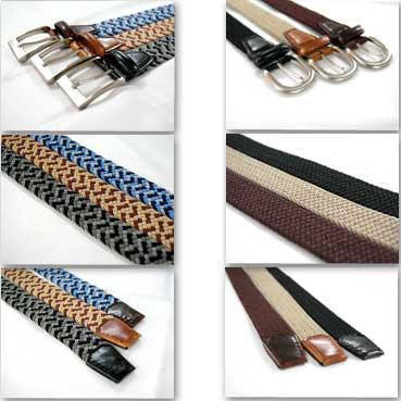 牛革をあしらったストレッチメッシュベルトロングサイズ |  | 01