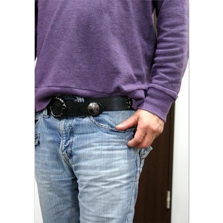 ブラックコーティングコンチョレザーベルト ウェスタンベルト スタッズベルト |  | 03