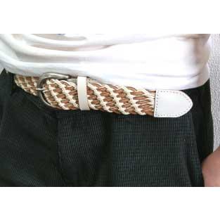 ベルト 通販 カジュアルコットンとレザーで編み上げてナチュラルテイストなメッシュベルト | 