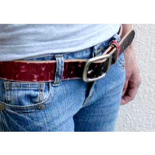 凸凹したクラフトにあたりを出したビンテージ調感あふれるリアルレザー本革 グラーデーションベルト | 