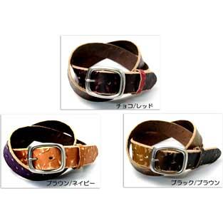 凸凹したクラフトにあたりを出したビンテージ調感あふれるリアルレザー本革 グラーデーションベルト |  | 02