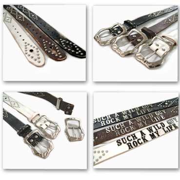 ロックマイライフネームプレート＆スタッズブラスと加工の本革ベルト スタッズベルト ウェスタンベルト |  | 01