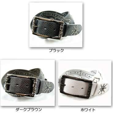 爬虫類柄のスタッズベルトブラックバックルはローラーだよ〜 スタッズベルト ウェスタンベルト |  | 02
