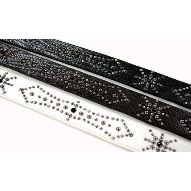 爬虫類柄のスタッズベルトブラックバックルはローラーだよ〜 スタッズベルト ウェスタンベルト |  | 05