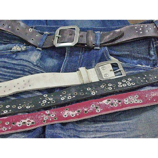 ベルト メンズドーナッツ スタッズ乱削ぎベルト スタッズベルト | 