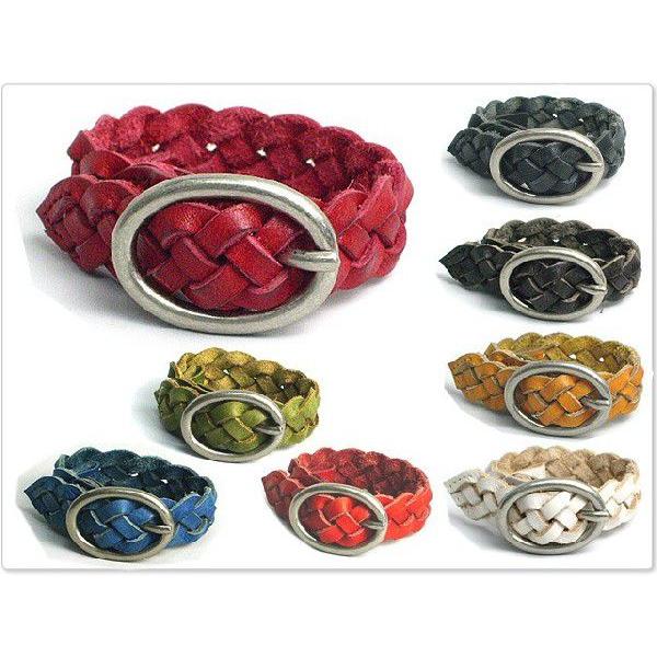 レザーバングル ブレスレットシェービングレザーメッシュブレス | 