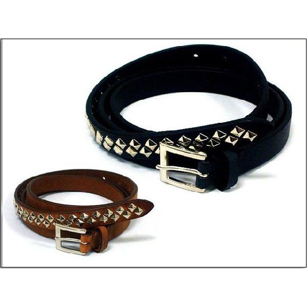 ベルト メンズ 通販キラキラスタッズナローベルトレザー革 ベルト日本製 スタッズベルト | 