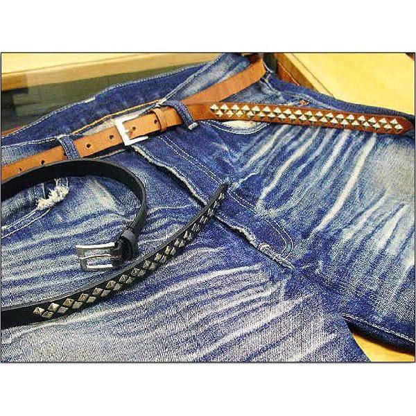 ベルト メンズ 通販キラキラスタッズナローベルトレザー革 ベルト日本製 スタッズベルト |  | 01