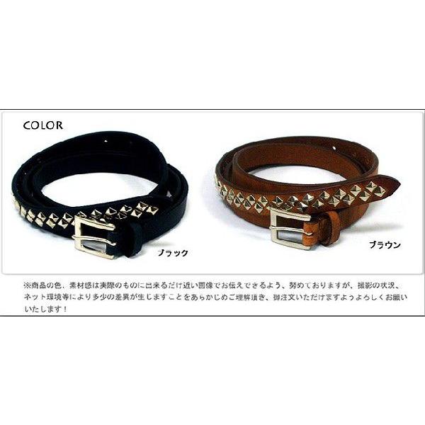 ベルト メンズ 通販キラキラスタッズナローベルトレザー革 ベルト日本製 スタッズベルト |  | 02