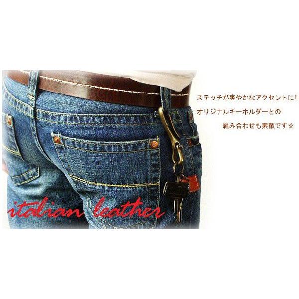 ベルト メンズ カジュアルステッチラインベルトレザー革 ベルト日本製 |  | 01