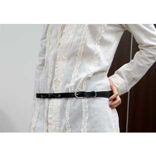 レディースベルト カジュアル柔らかイタリアンレザーの細幅スターステッチベルト ウェスタンベルト日本製 |  | 01