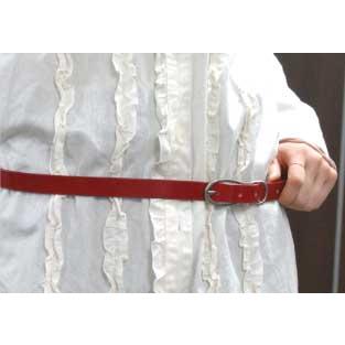 レディースベルト カジュアル柔らかイタリアンレザーの細幅、艶やかカラーベルト日本製 |  | 01