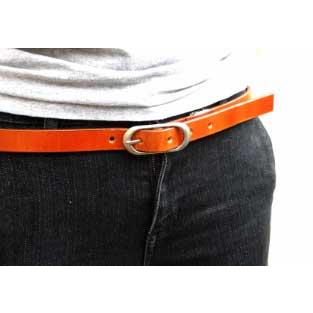 柔らかイタリアンレザーの細幅、艶やかカラーベルト日本製 |  | 01