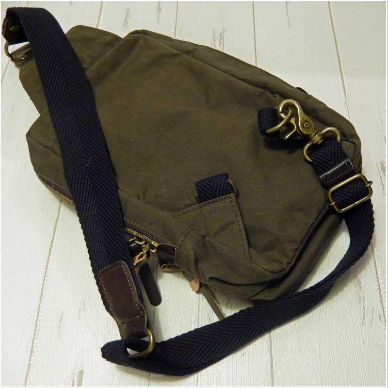 ハンプコウボウ 帆布工房 ボディライン 革付属 縦型ボディバッグ |  | 04