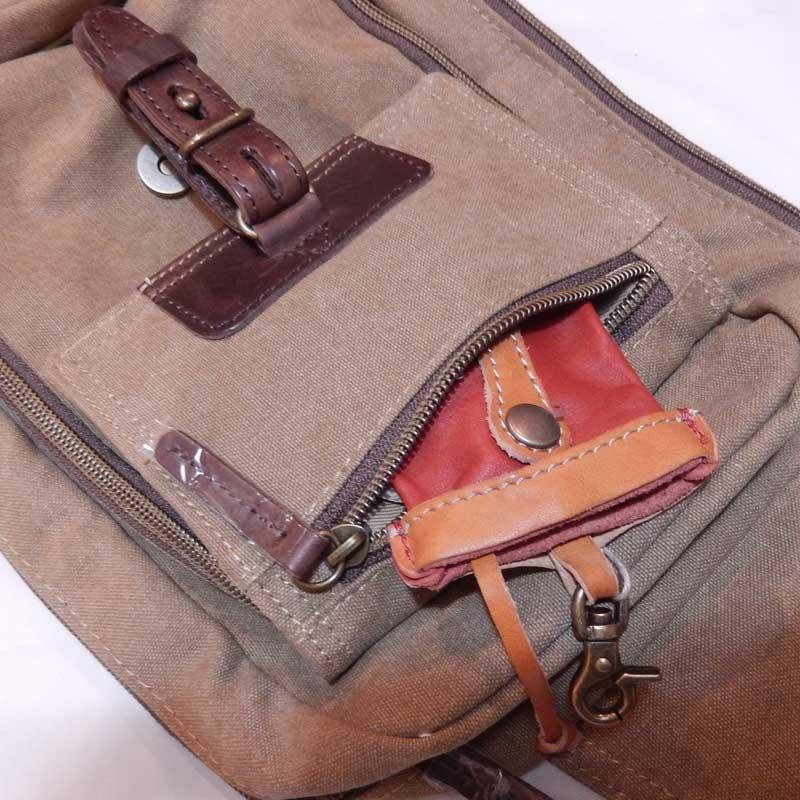 ハンプコウボウ 帆布工房 革付属10号帆布 縦型ボディバッグ |  | 03