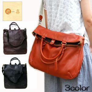 ショルダーバッグ 革 ナチュラルレザー 「遊喜・クリエイターズ」2WAYニュートートバッグ ショルダーバッグ 口折れバッグ | 