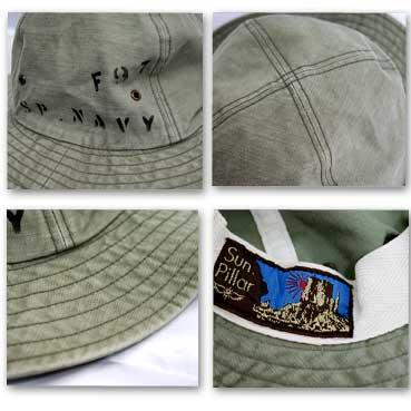 ハット 帽子 ガロン サンピラーステンシルネイビーハット日本製 |  | 01