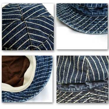 ハット 帽子 ガロン ガロン サンピラー デニムストライプハット日本製 |  | 01