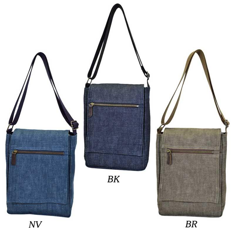 児島デニム縦型ショルダーバッグ/メッセンジャーバッグ/サコッシュバッグ/アウトドア/大人/軽量 |  | 02