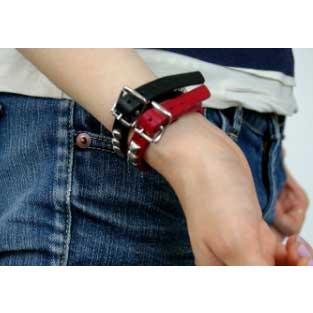 ブレスレット バングル 革小物ピラミッドスタッズレザーブレス |  | 01