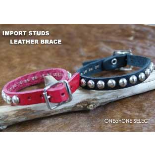 ブレスレット バングル 革小物ドットスタッズレザーブレス | 