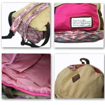 リュックサック アネロ バックパック デイバック イカット柄使いのキャンバス |  | 01